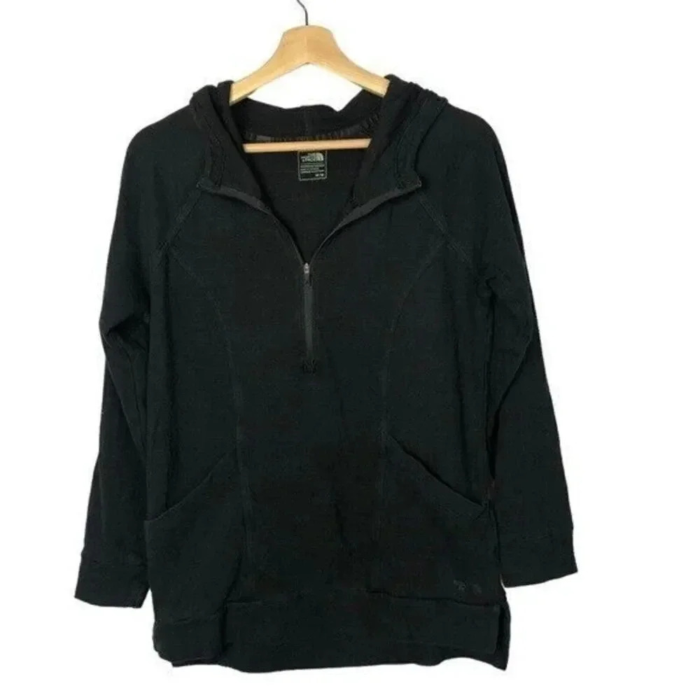 The North Face Black Pullover Quarter Zip Athletic Mid Length M